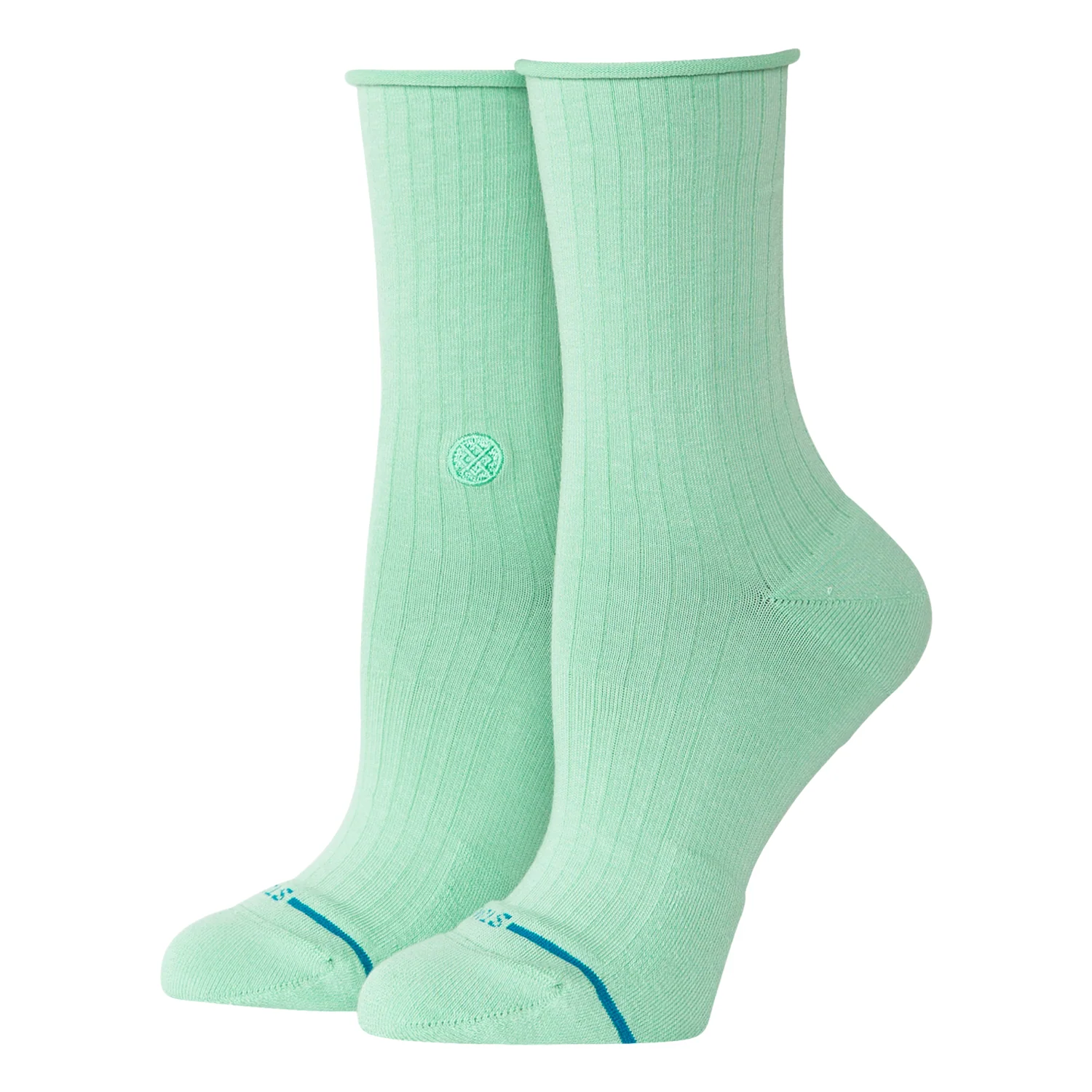 Stance Rolled Cuff Qtr Sock Jade