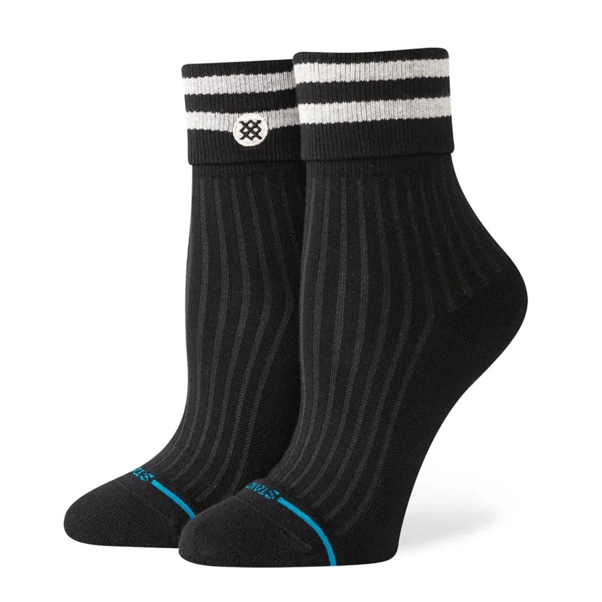 Stance Women's Roll Cuff Quarter Sock Black