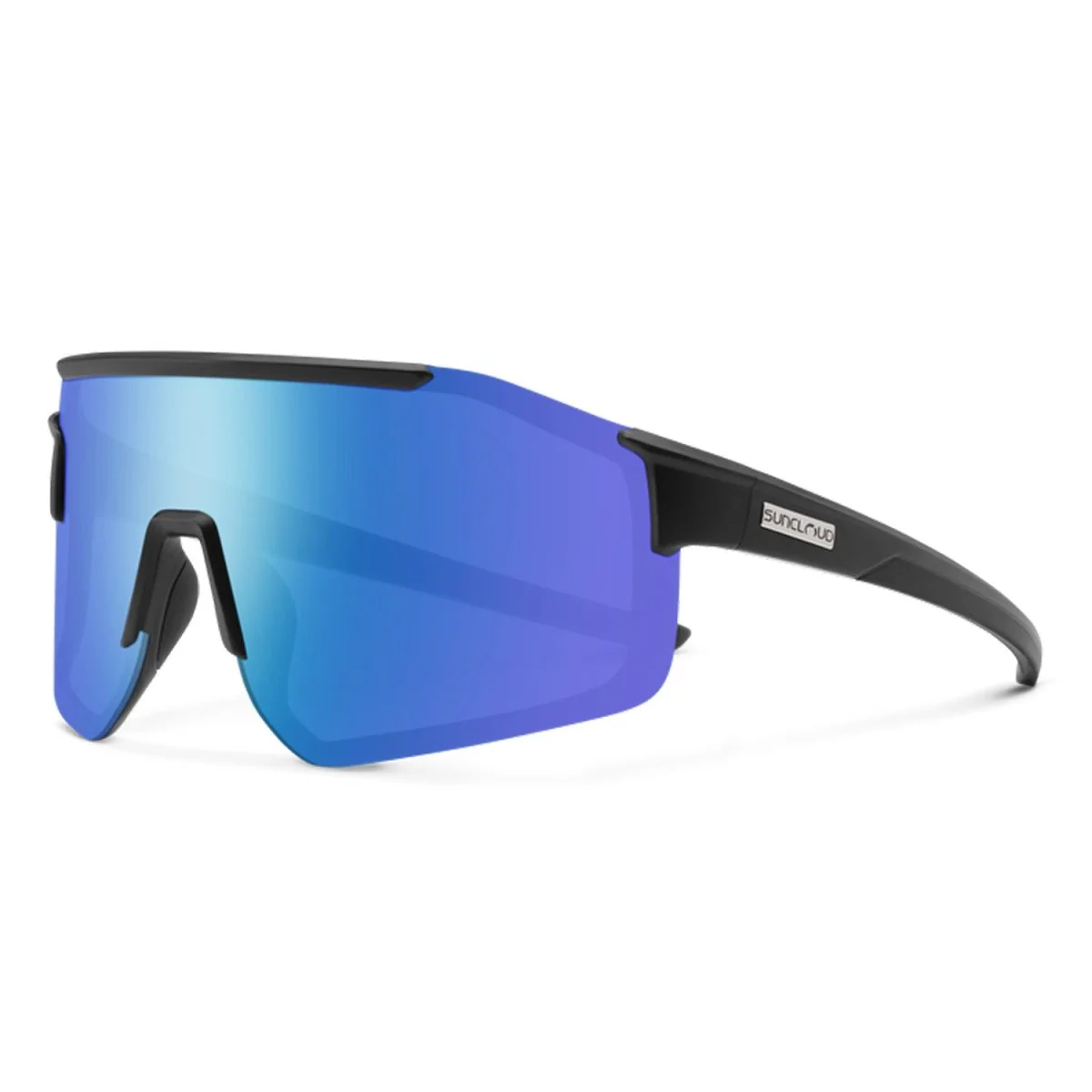 Suncloud Domain Sunglasses Matte Black/Polarized Blue Mirror