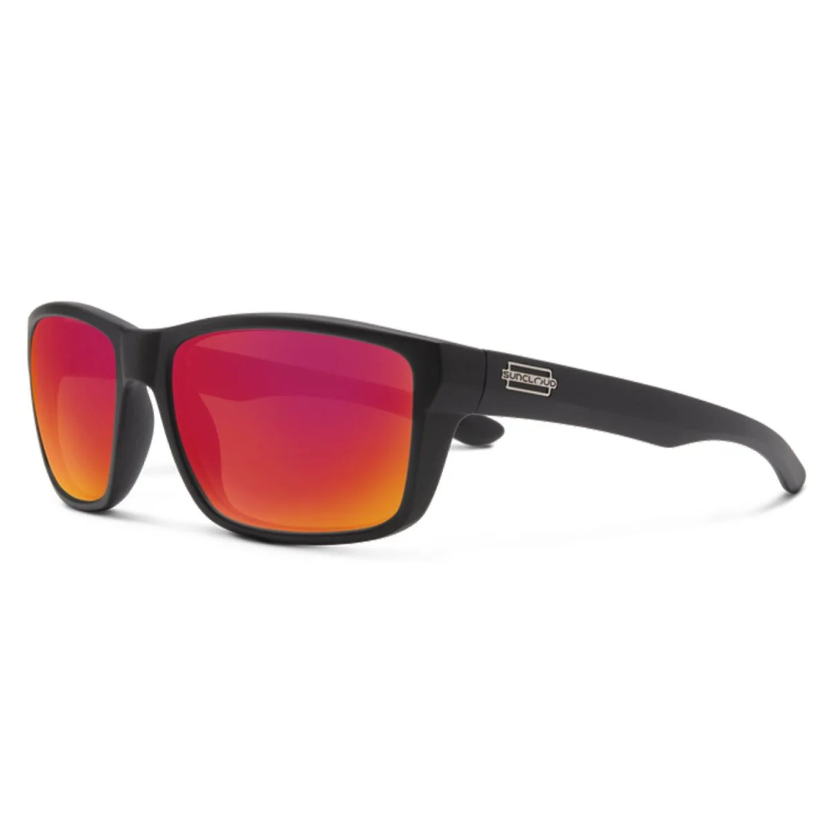 Suncloud Rambler Sunglasses Matte Black/Polarized Red Mirror