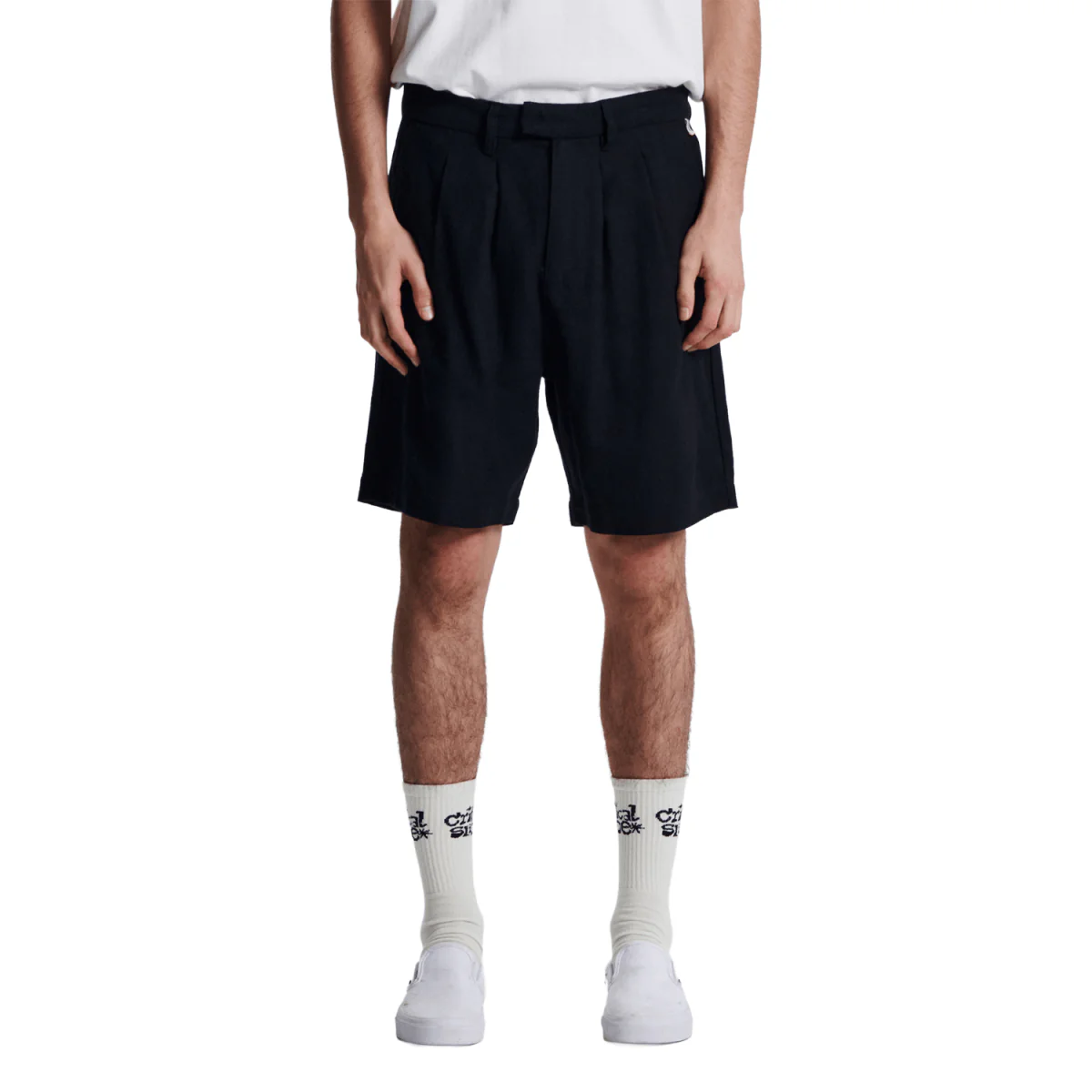 The Critical Slide Society Men's Harro Linen Pleat Short Black