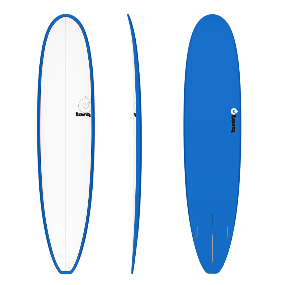 Torq Longboard TET Surfboard Pinline Navy Blue/White Deck 9'0"