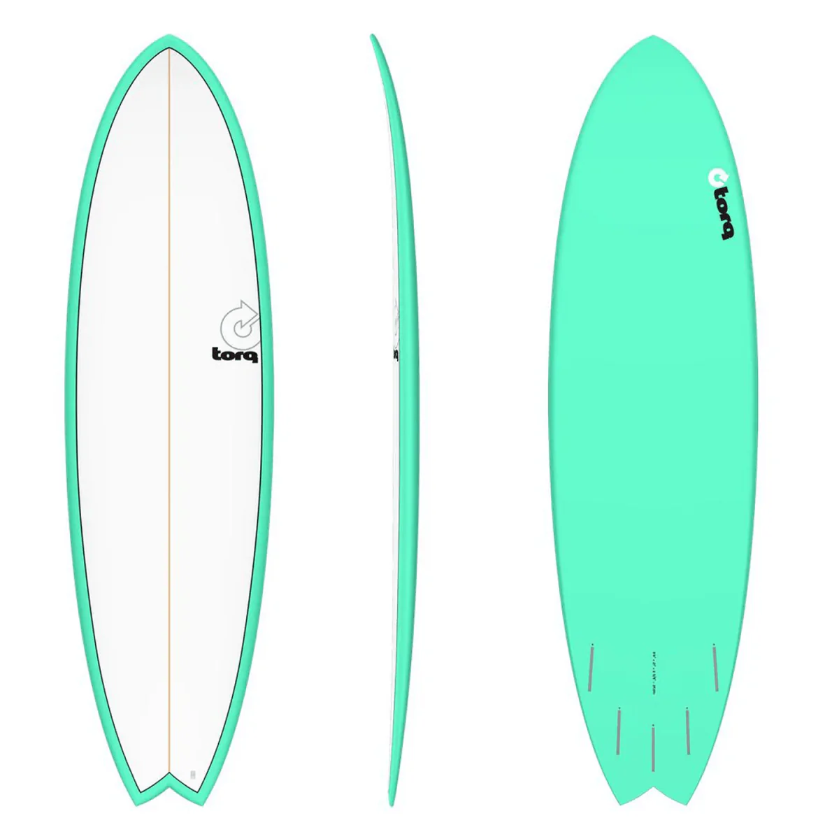 Torq Mod Fish Surfboard TET Pipeline Seagreen/White Deck 7'2"