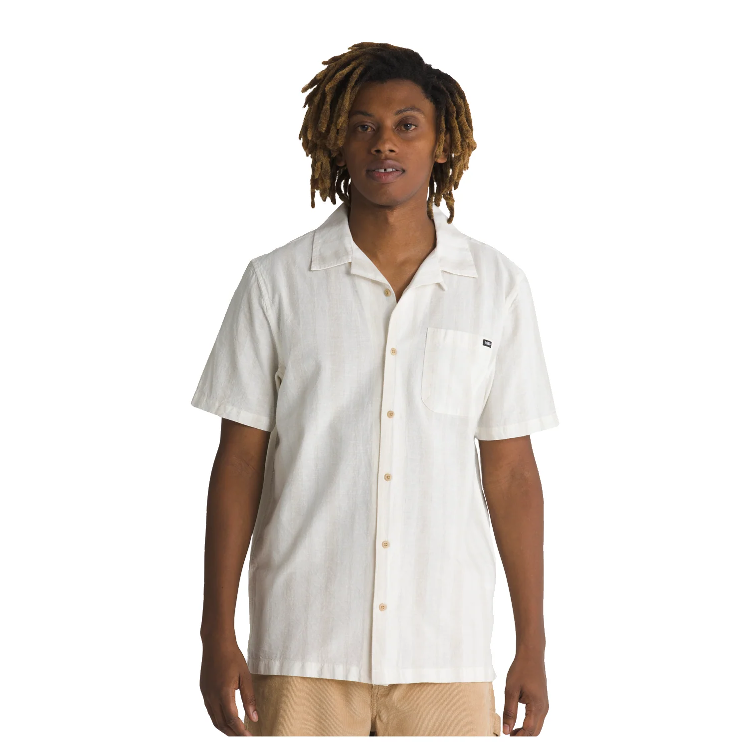 Vans Men's Carnell S/S Woven Shirt Marshmallow/Oatmeal