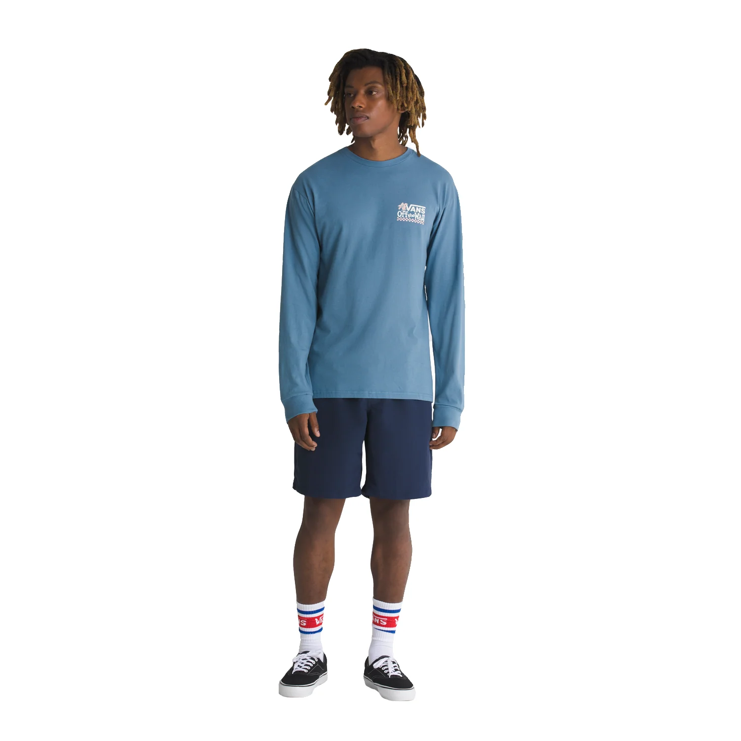 Vans Men's Petal And Pest L/S T Shirt Copen Blue