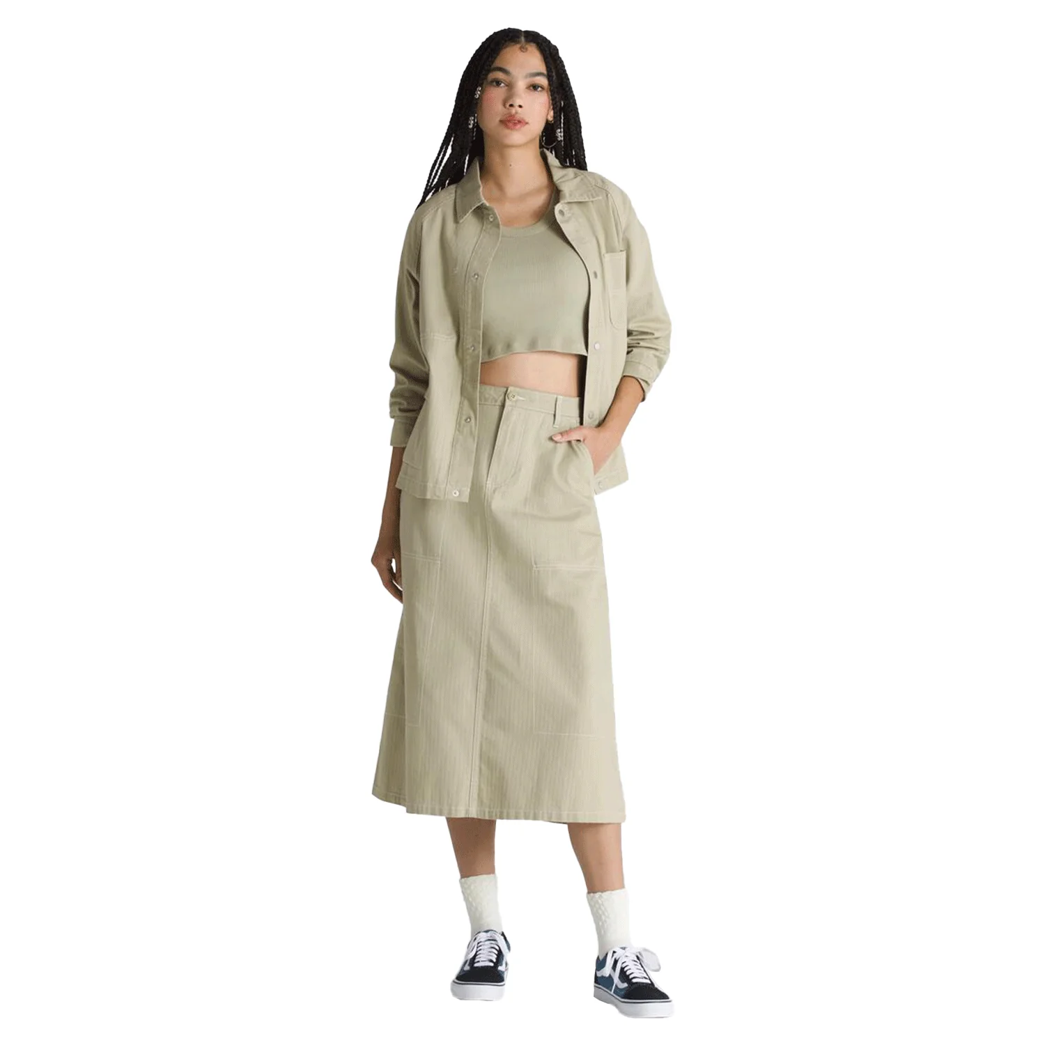 Vans Women's Codey Long Flare Utility Skirt Elm