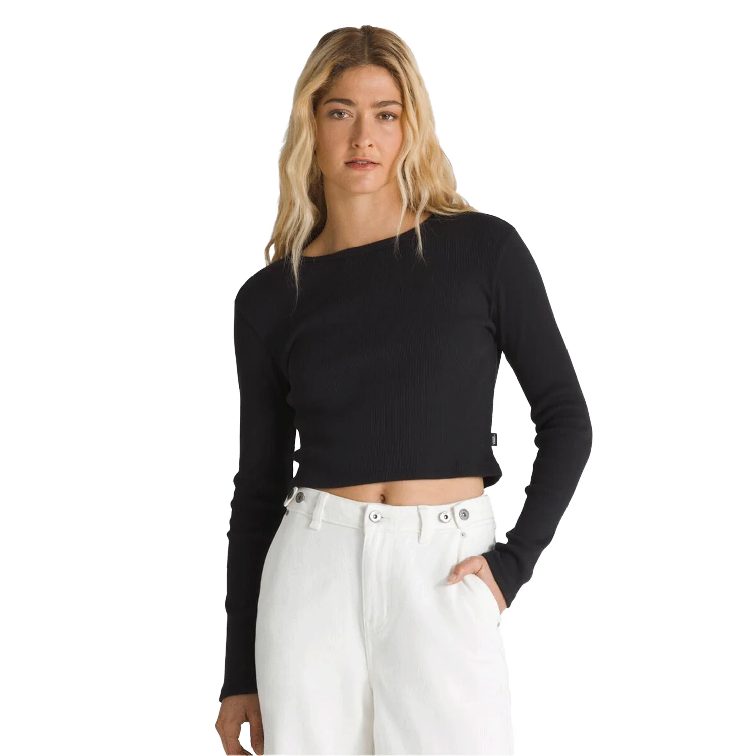 Vans Women's Drew Rib L/S Top Black