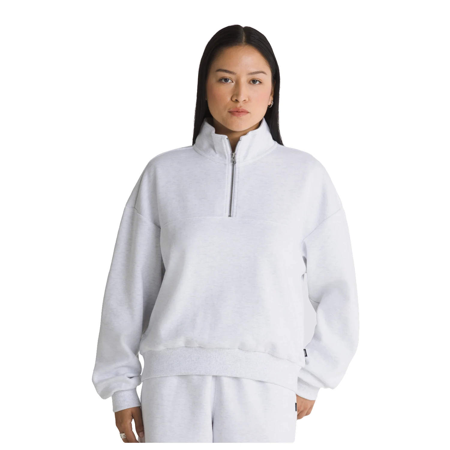 Vans Women's Elevated Double Knit Mock Neck Sweater White Heather