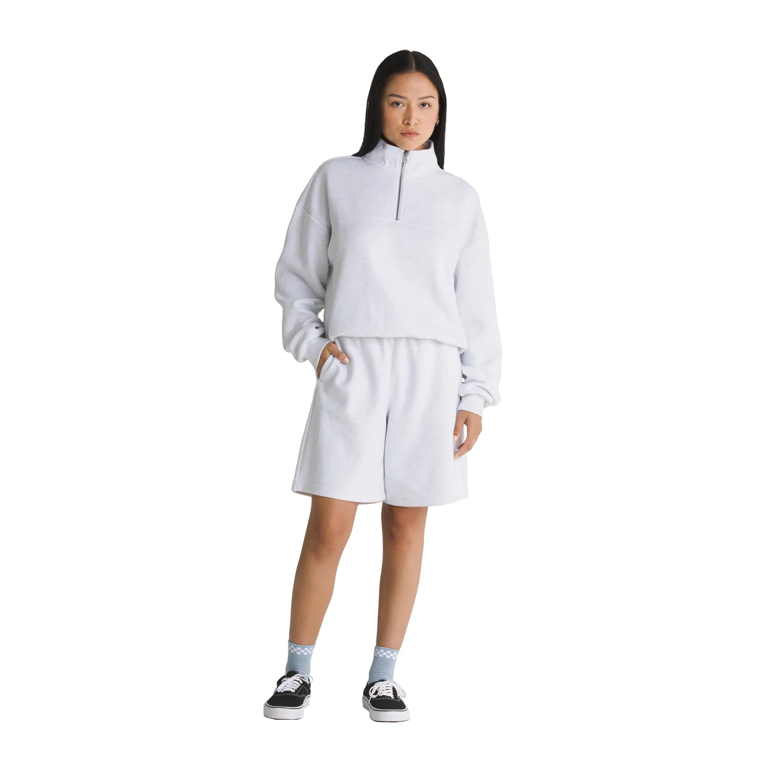 Vans Women's Elevated Double Knit Relaxed Short White Heather