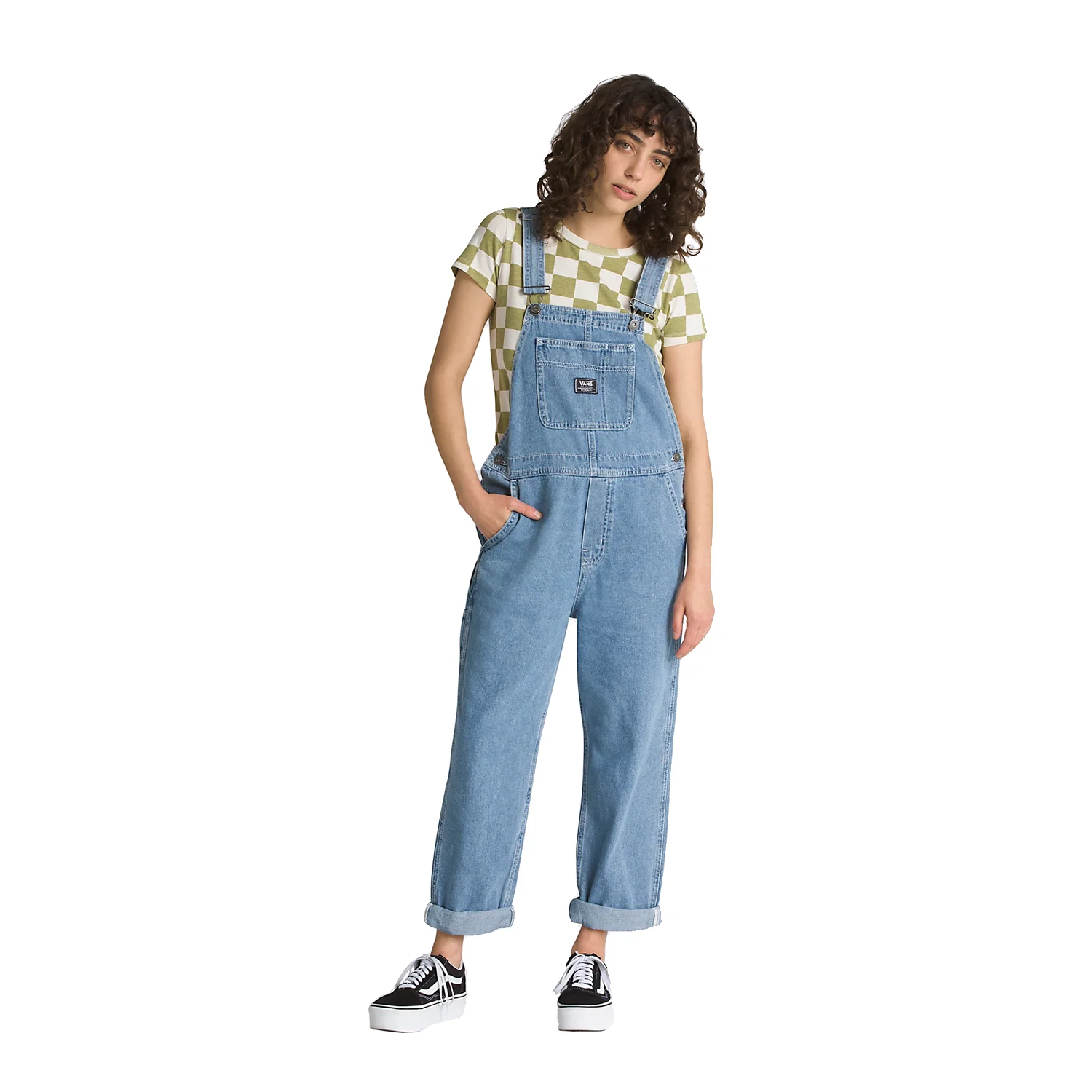 Vans Women's Groundwork Denim Overall Stone Wash