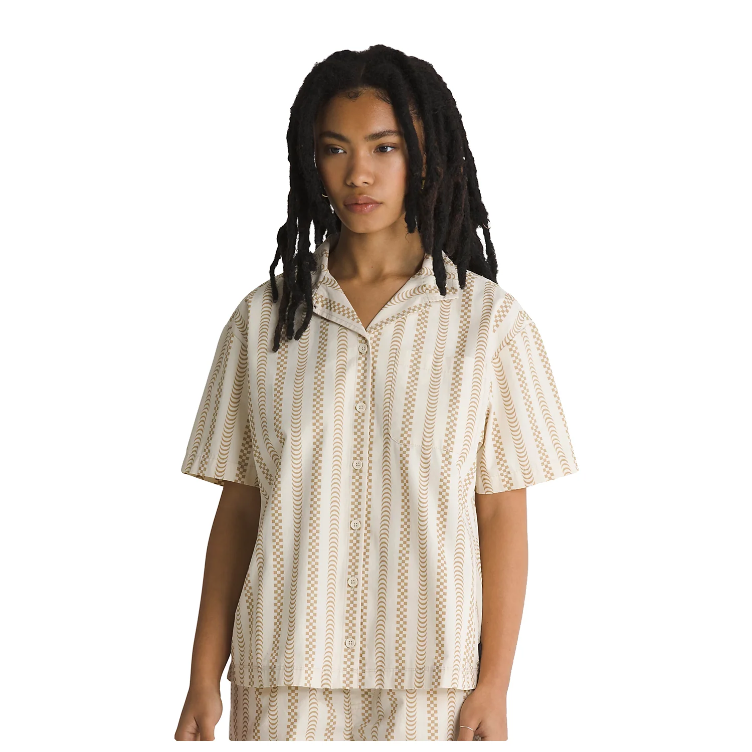 Vans Women's Spitfire Wheels S/S Woven Shirt White