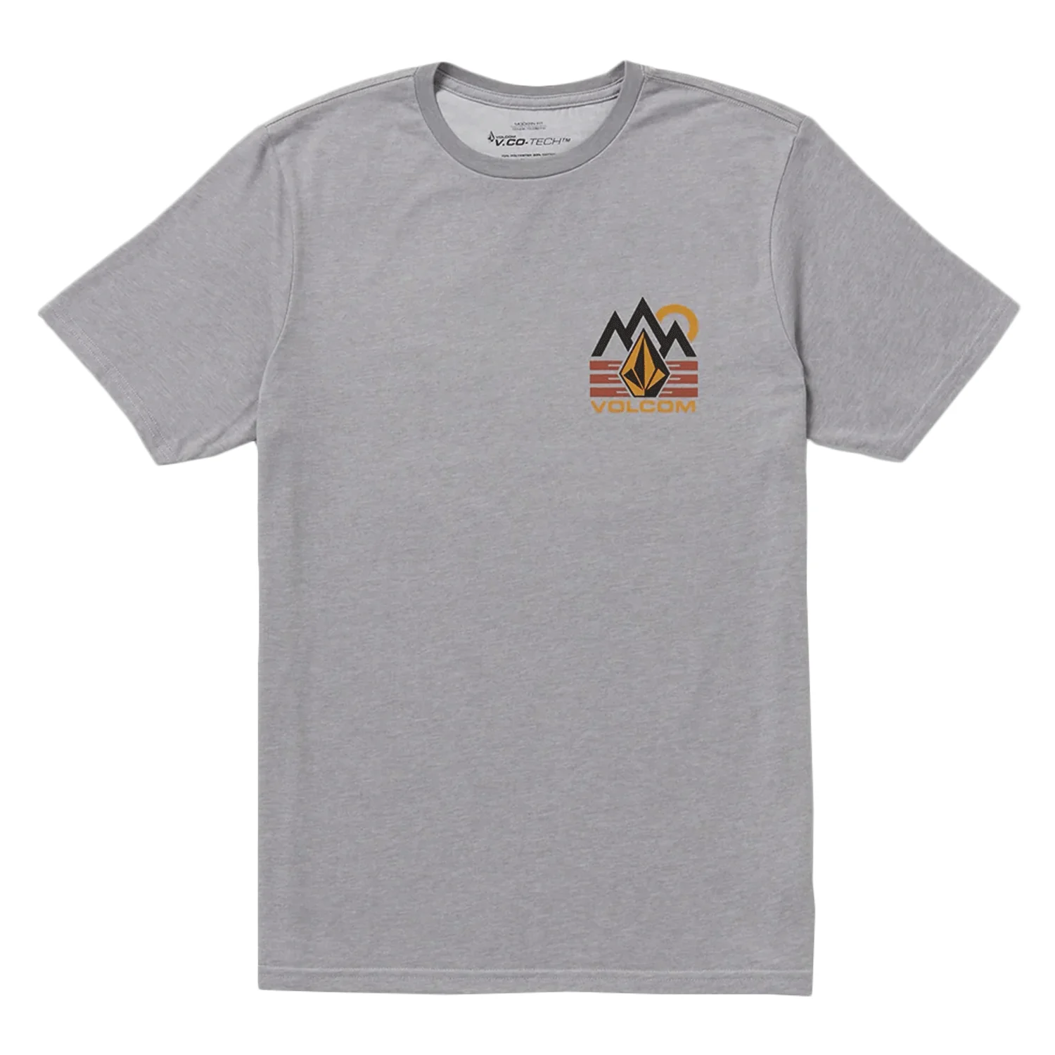 Volcom Men's Mountain Stone Tech T Shirt Heather Grey
