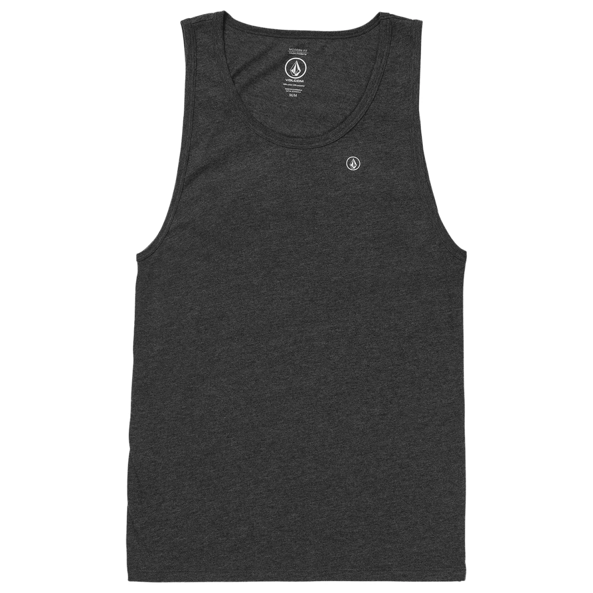 Volcom Men's Solid Heather Tank Dark Black Heather
