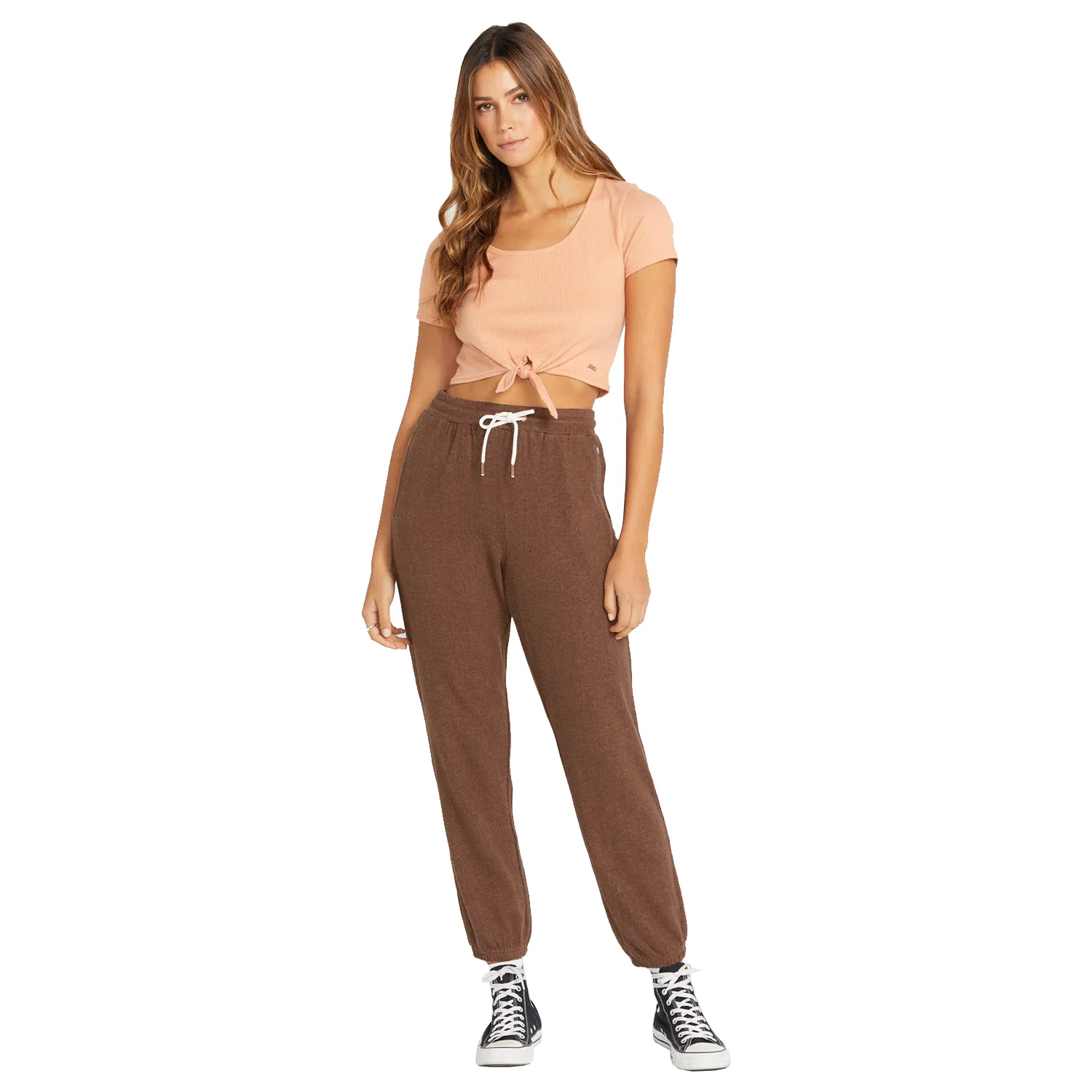 Volcom Women's Lil Fleece Sweatpants Chocolate