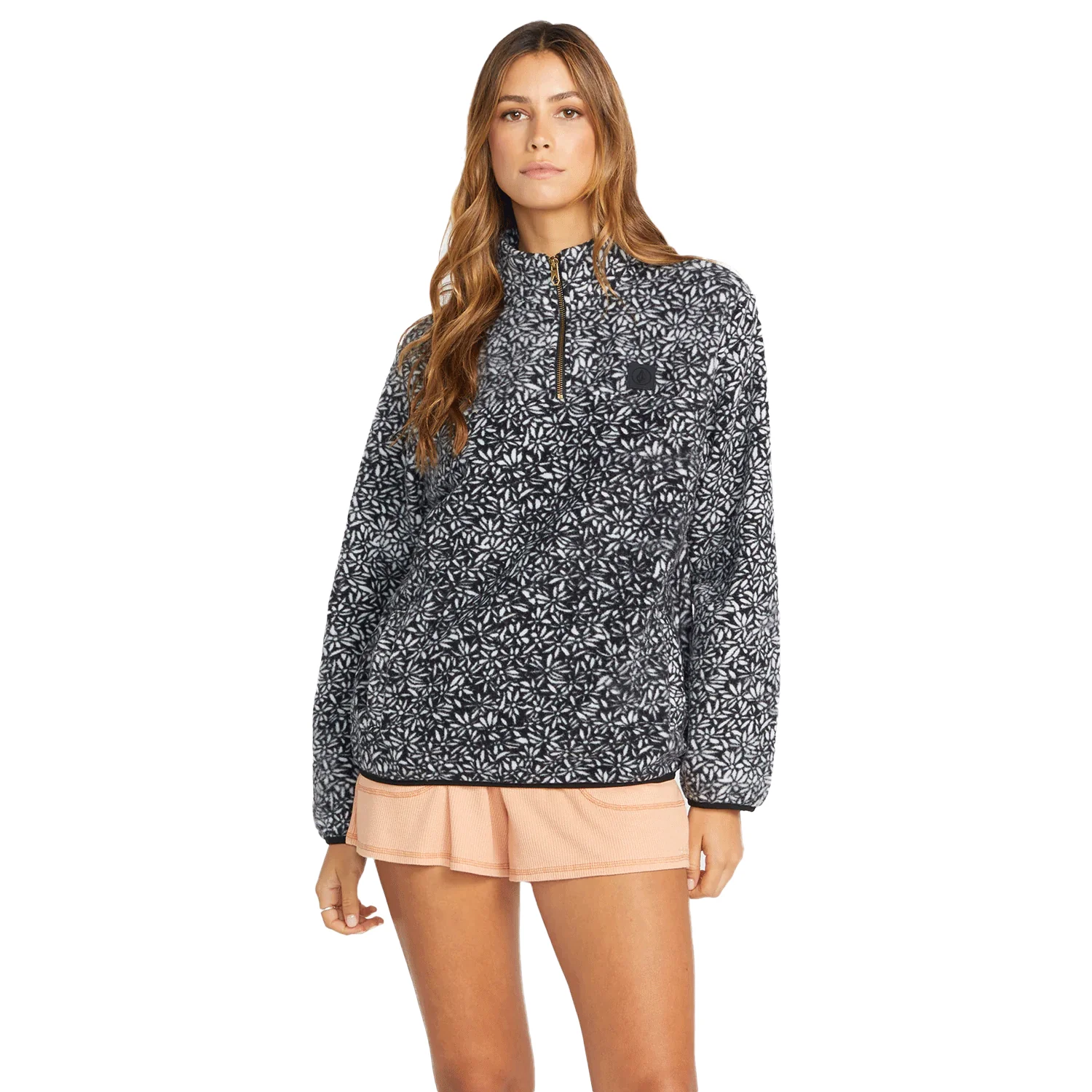 Volcom Women's Pheelin It Mock Neck Sweater Cloud