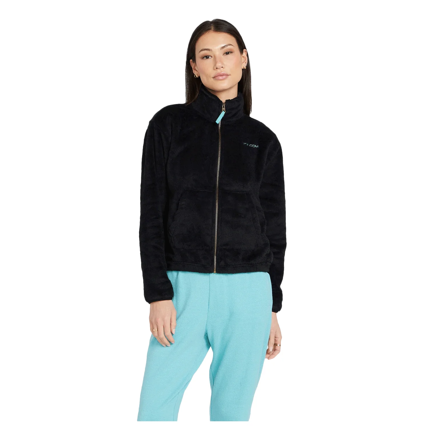 Volcom Women's Pheelin Phurry Zip Sweater Black