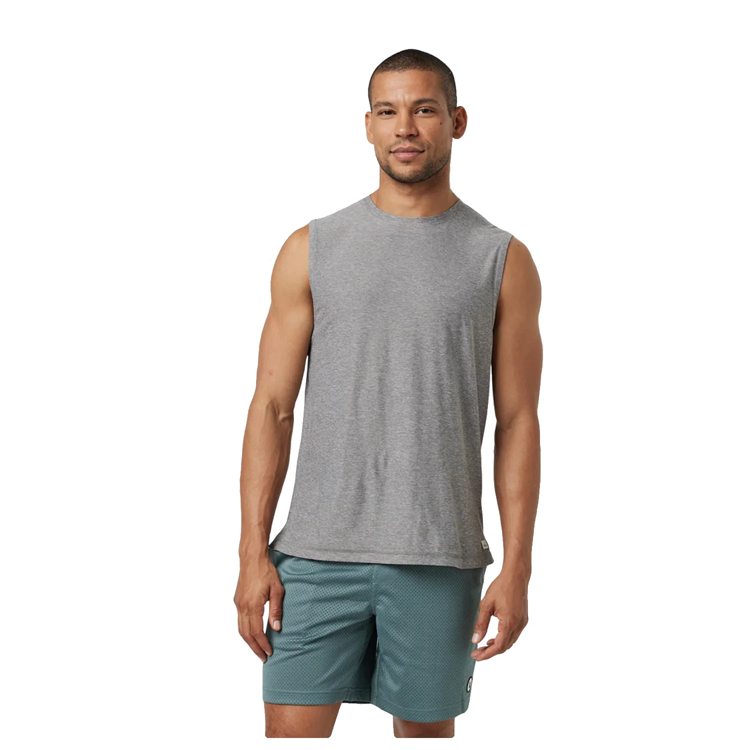 Vuori Men's Strato Muscle T Shirt Heather Grey