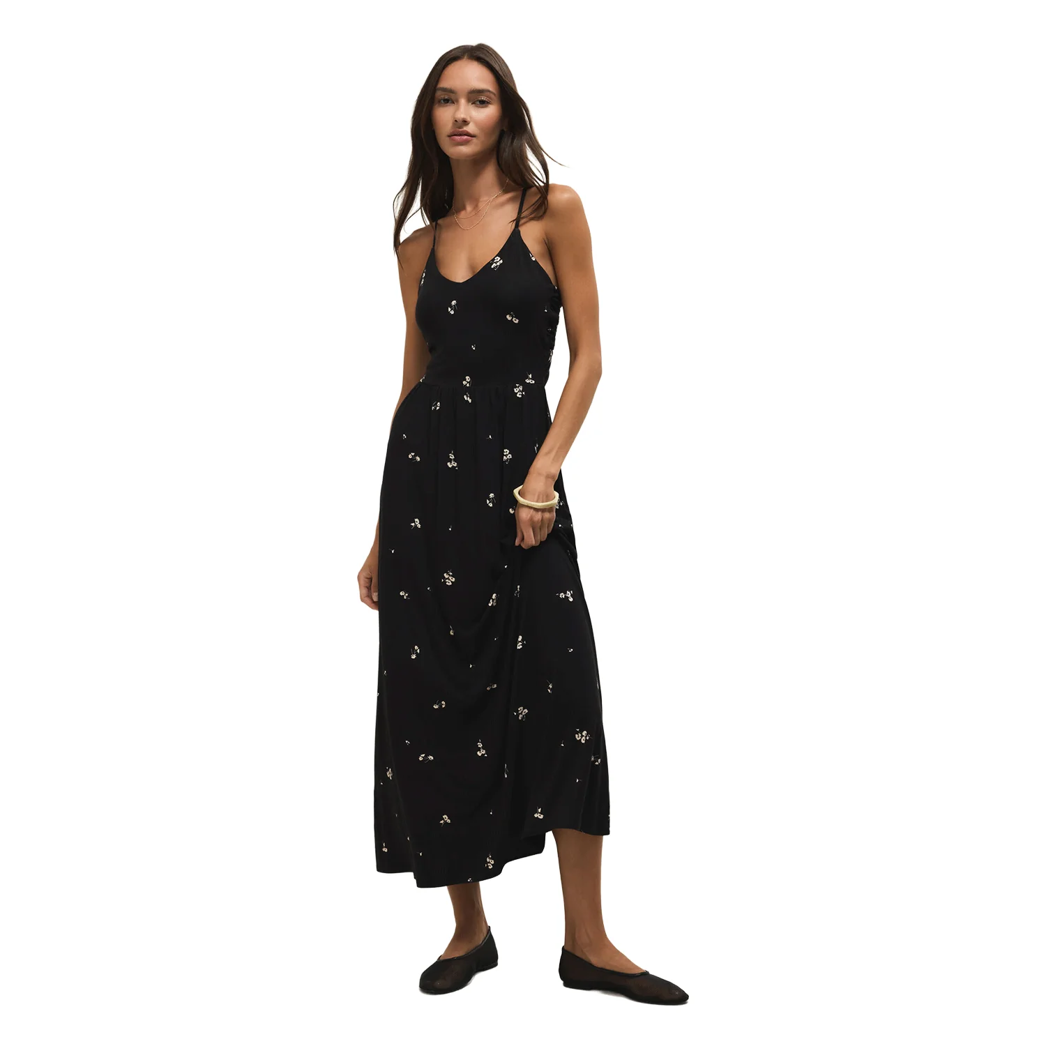 Z Supply Women's Cannes Nala Ditsy Maxi Dress Black