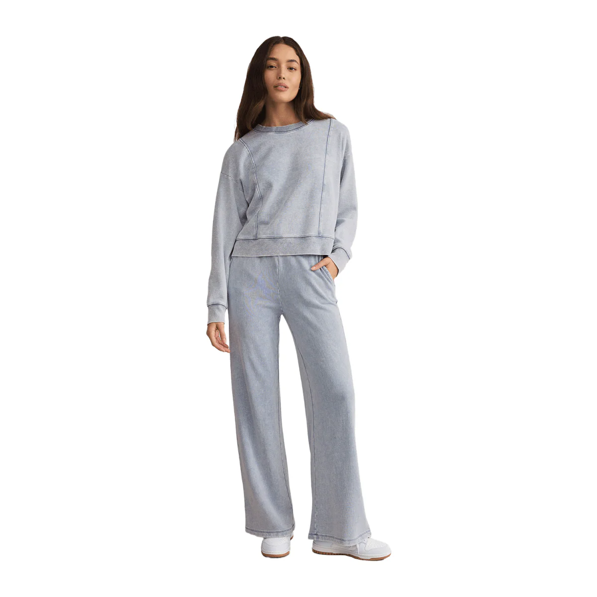 Z Supply Women's Hunter Knit Denim Pant Washed Indigo